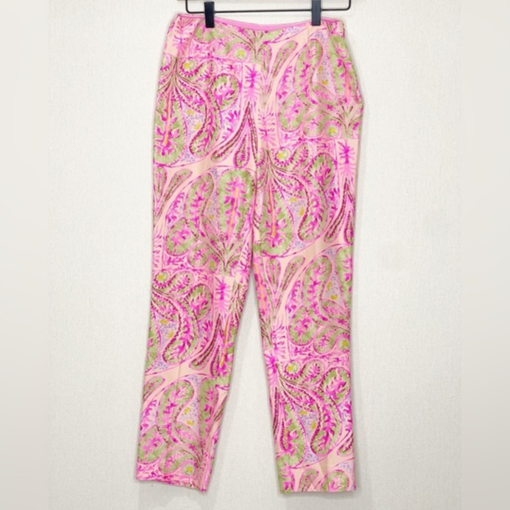 Ralph Lauren Black Label‎ 100% Silk Paisley Capri Pants Size 4